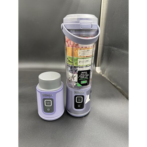 Ninja Blast 18oz Portable Rechargeable Blender Purple New W/ Extra Base-w/o Box - Picture 1 of 8